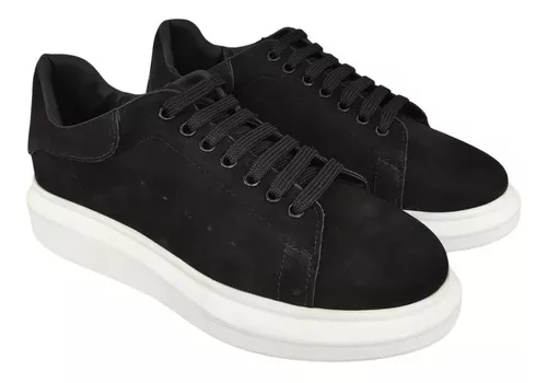 Tenis Sapatenis Alexander Mcqueen Preto Nobuck